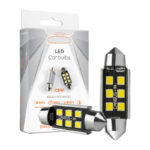 ΛΑΜΠΑ LED 6PCS SMD CANBUS WHITE COLOR (6000K) T10X36MM CARTECH